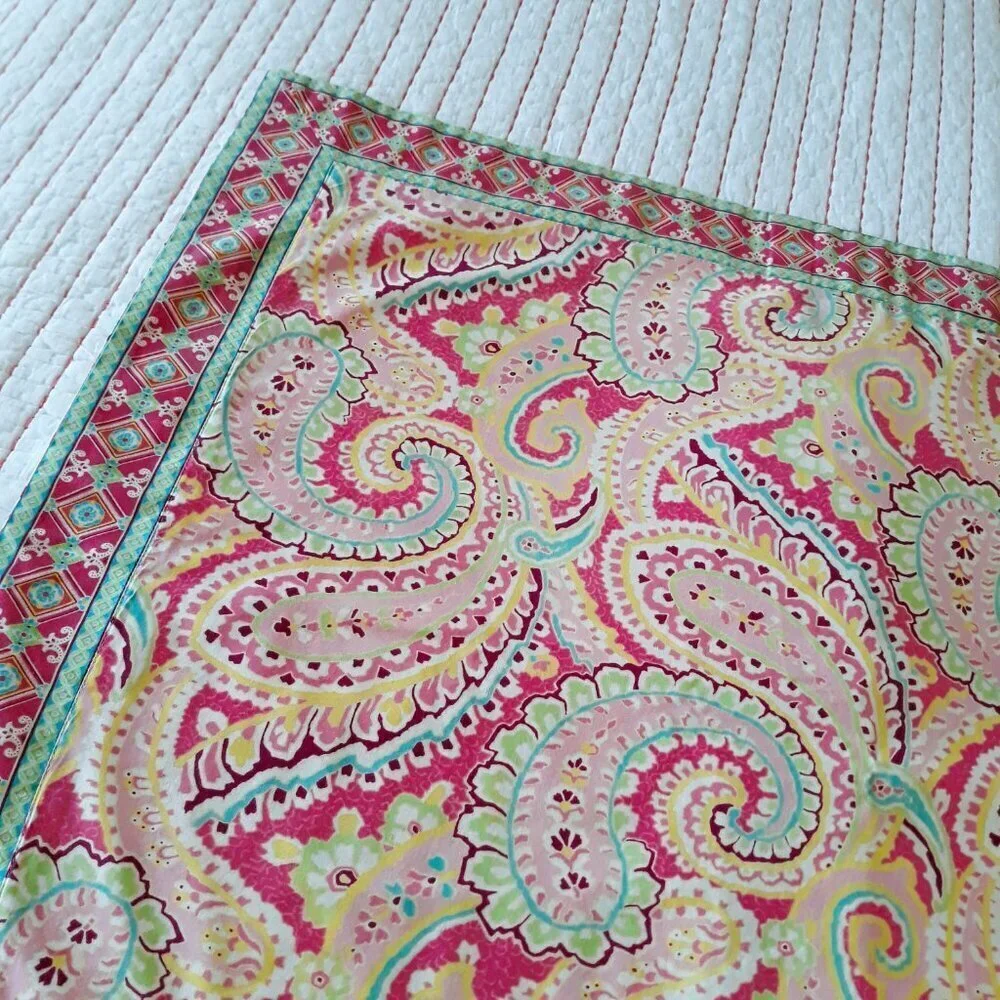 Pink Standard Shams (2) Paisley Cotton Vera Bradley by Peacock Alley